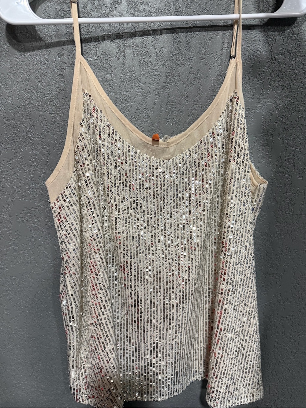 Nine West Beige Sequin Strappy Camisole